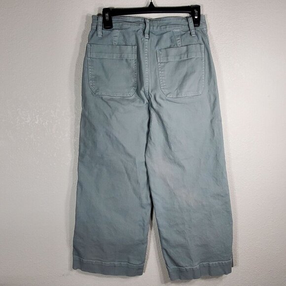 Madewell Emmett Wide-Leg Crop Pants Size 26 Light Blue Cotton/Elastane - Picture 2 of 13